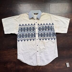 Vintage Panhandle Slim Brushpopper Pearl Snap Western Cowboy Rodeo Shirt Large